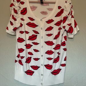 INC International Concepts White and Red Button Down Shirt